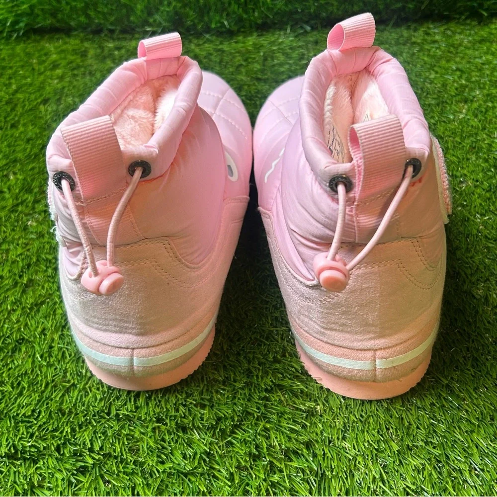 Champion Rally Bootie‎ Kids 7Y Pink Candy Chalk White Quilted Faux Fur CP100350Y